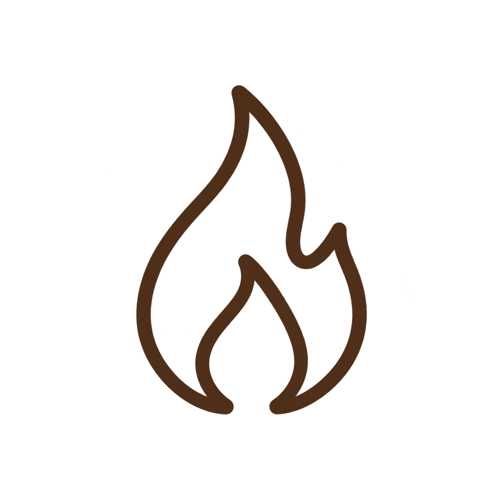 Flammen Icon für schonende Kaffeeröstung